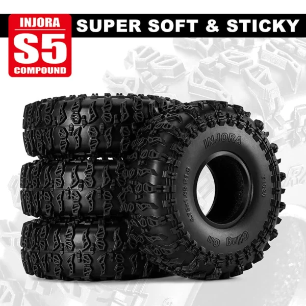 INJORA Cling On 1.9" S5 Crawler Tires (4.75" OD) (T1920) (4)
