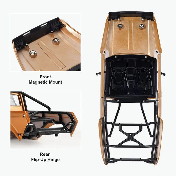 INJORA IR60-10 Hard Body with Interior & Bed Cage for 1/10 RC Crawler