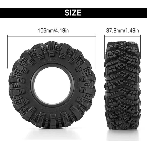 INJORA Kraken Claw M/T 1.9" S5 Crawler Tires (4.19" OD) (T1913) (4)