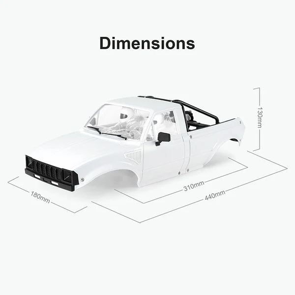 INJORA IR60-10 Hard Body with Interior & Bed Cage for 1/10 RC Crawler