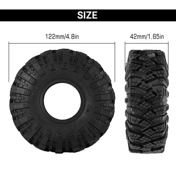 INJORA Kraken Claw M/T 1.9" S5 Crawler Tires (4.80" OD) (T1912) (4)